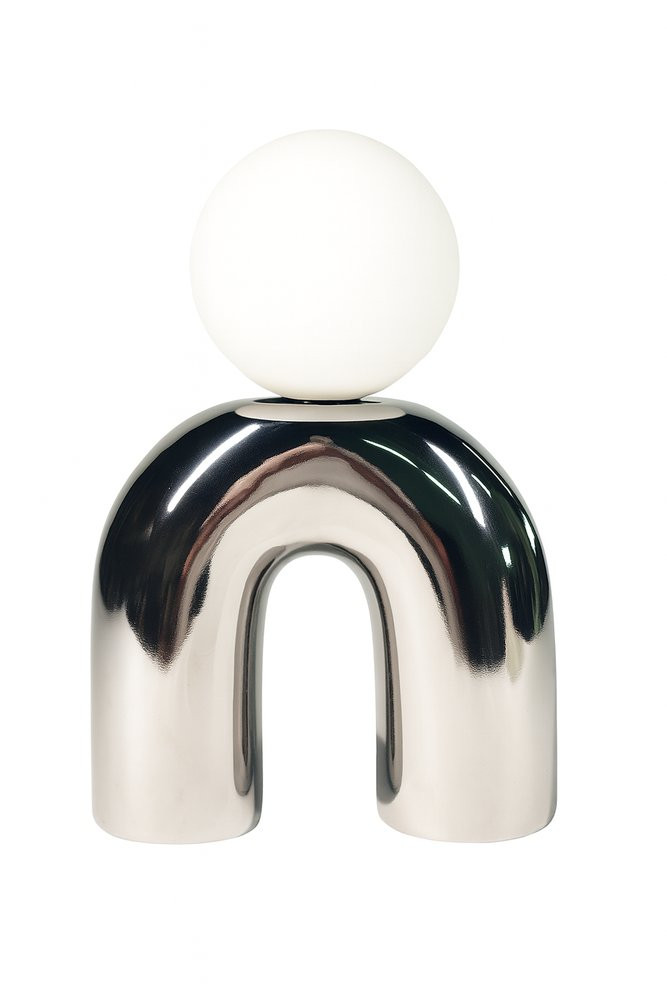 Lampe Pop u, céramique, chromé, G9