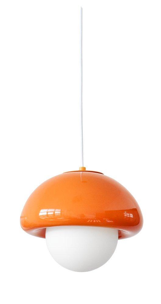 Suspension pop champi ceramique E27 orange
