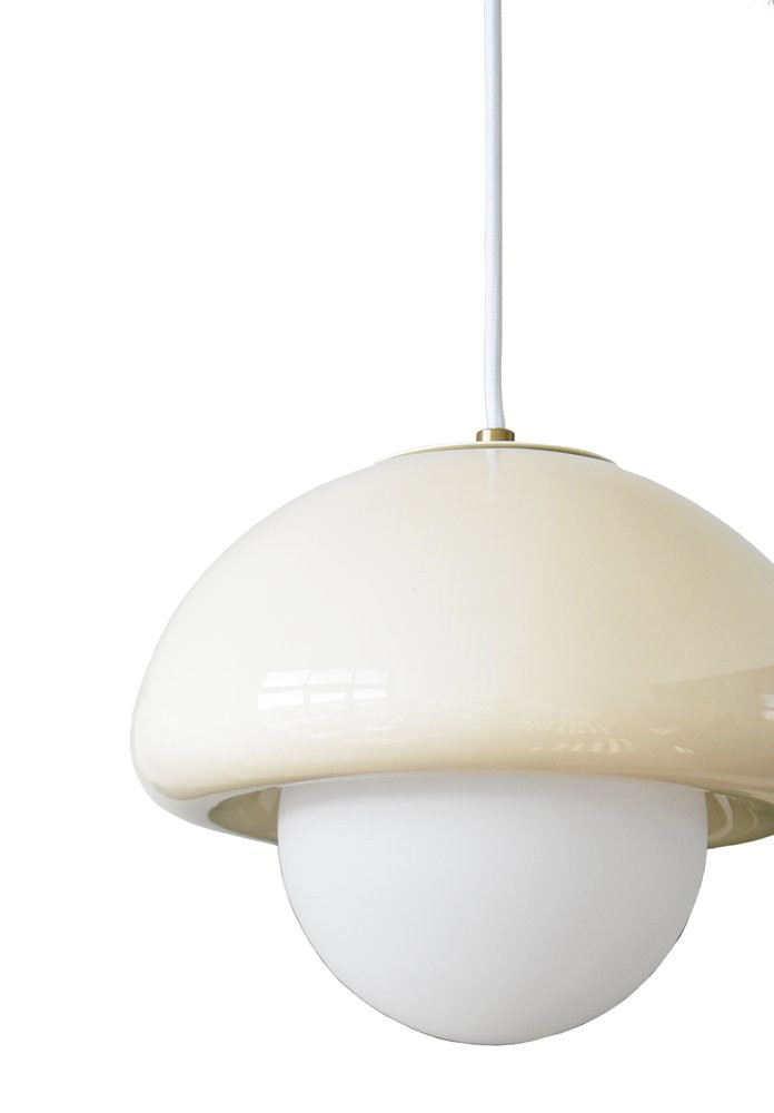 Suspension pop champi ceramique e27 vanille lx france