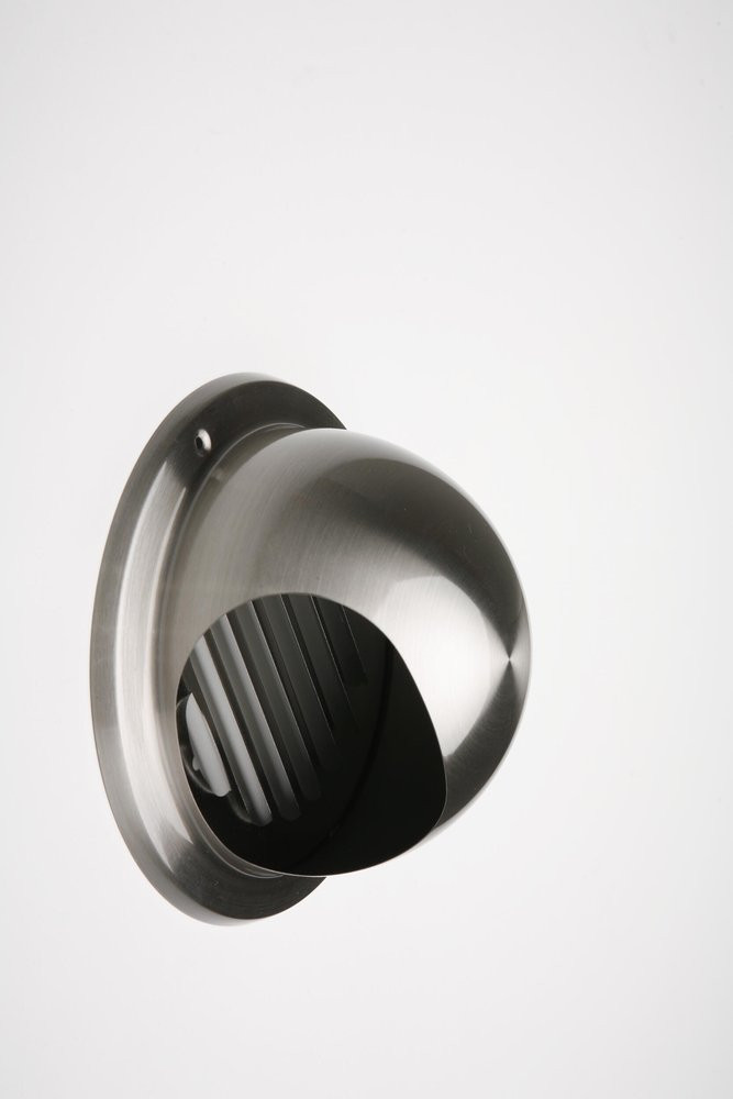 Bouche d'extraction a visser acier inoxydable vernis, 18.3x18.3cm