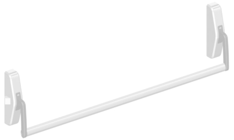 Fermeture anti-panique 1 point blanc coupe-feu 1250 mm JPM 89D100-23-2A