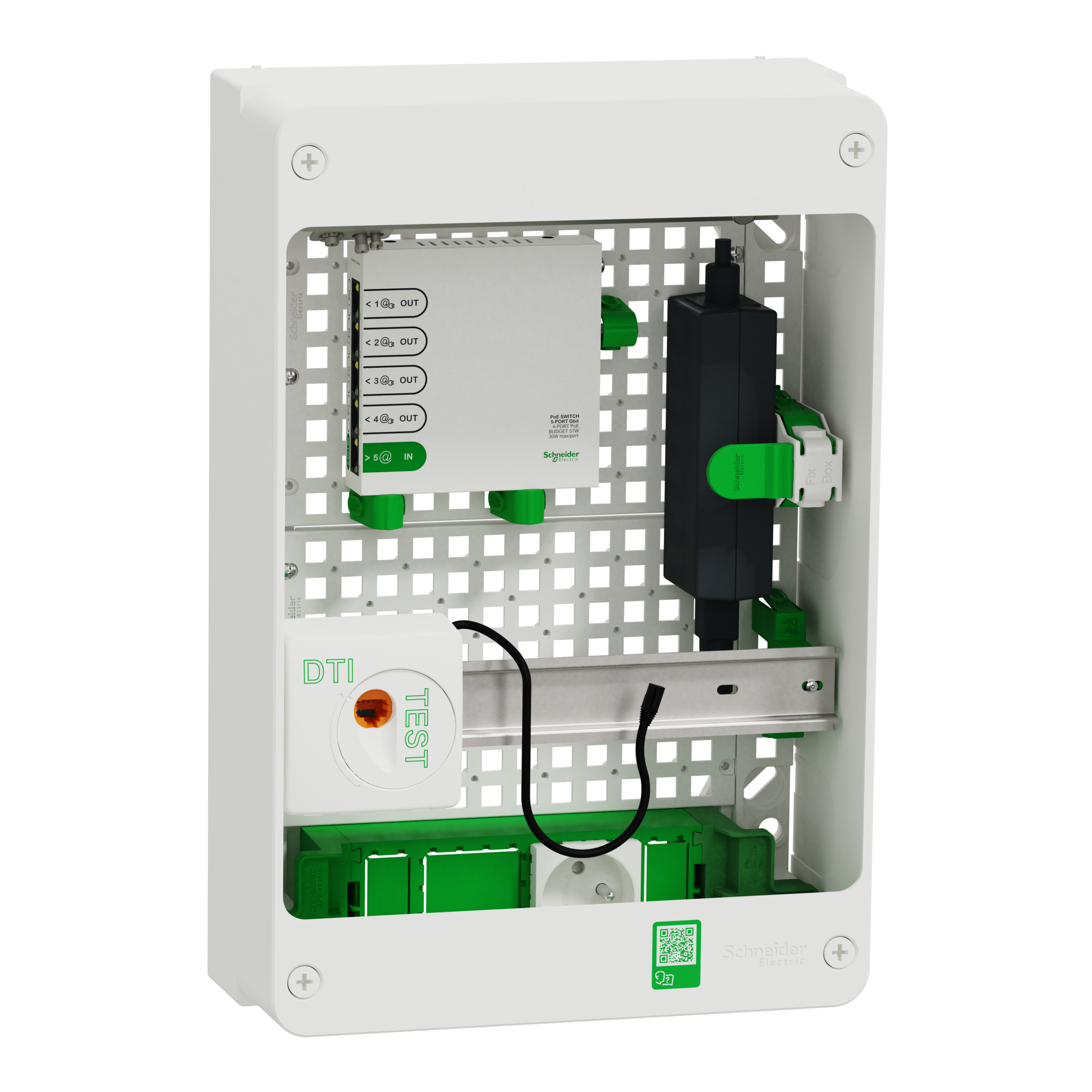 Coffret de communication SCHNEIDER R9H13402VDIXS Grade 3TV - 6RJ45 avec switch POE Resi9 Connect