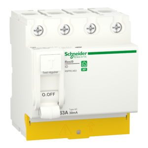 Interrupteur différentiel SCHNEIDER R9PRC463 63A type AC 30mA 3P+N peignable Resi9 XP
