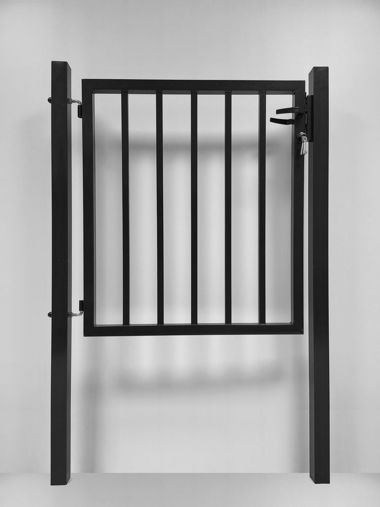 Portillon barreaudé GRIS - H. 1,75 x L. 1,00 m + serrure