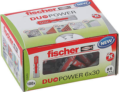 Boîte de 100 Chevilles DUOPOWER 6x30 DIY