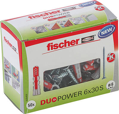 Boîte de 50 Chevilles DUOPOWER 6x30 S DIY