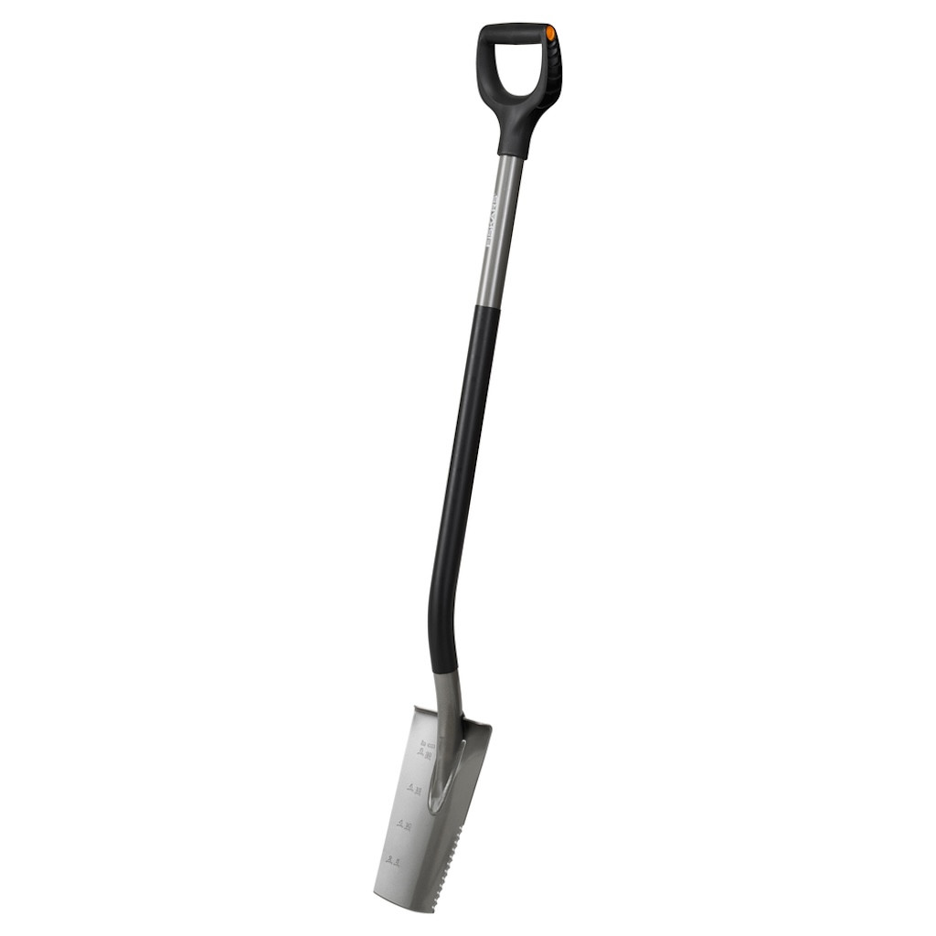 Petite bêche ergonomique - grise - coupe racines et sols rocheux