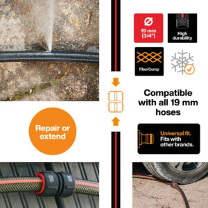 Raccord réparateur - FiberComp 19 mm - jonction tuyau arrosage 3/4 universelle