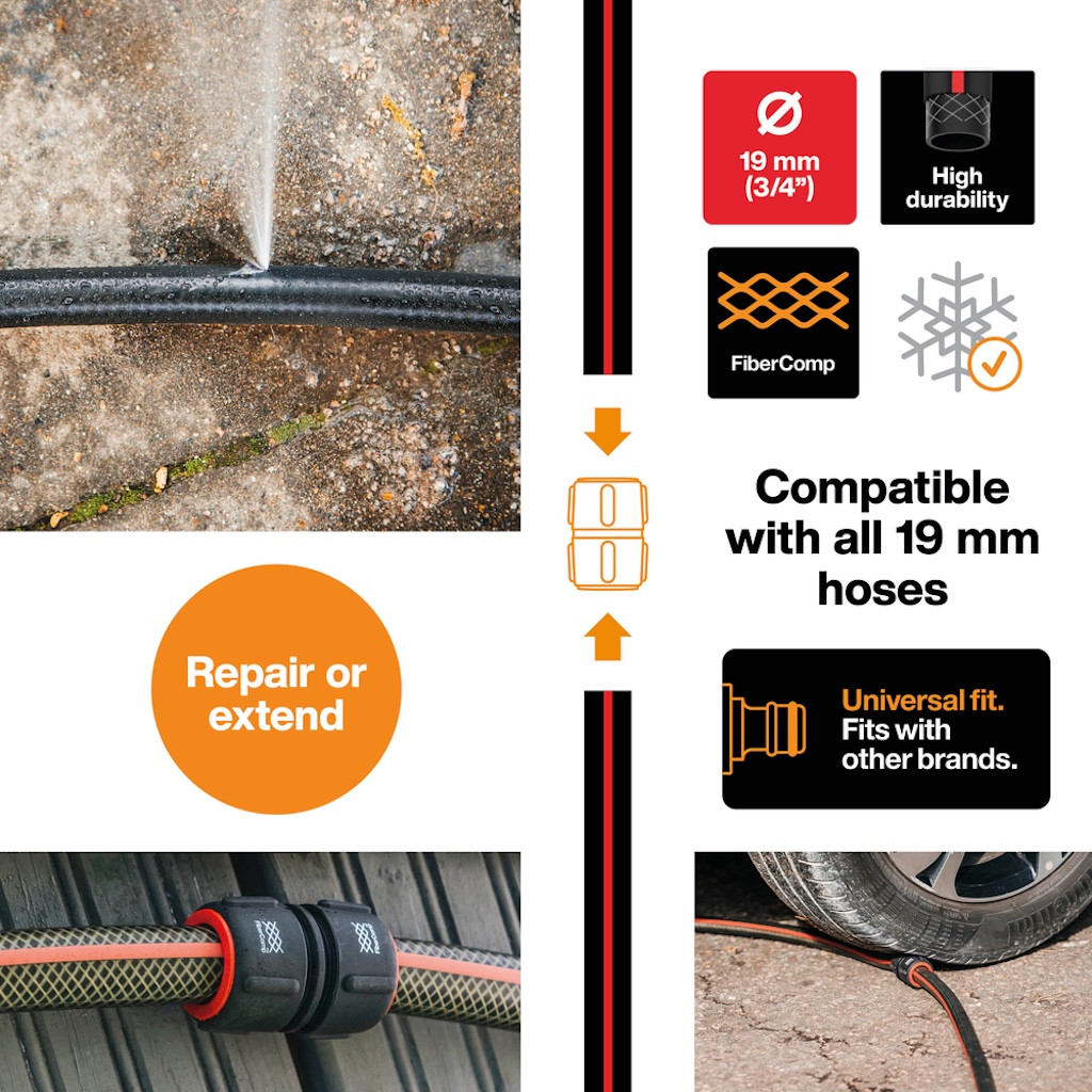 Raccord réparateur - FiberComp 19 mm - jonction tuyau arrosage 3/4 universelle