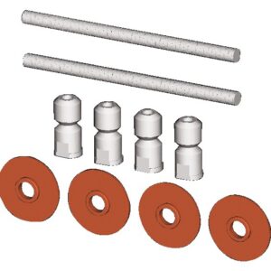 Fixation montage double T2 pour poignée tubulaire argent VACHETTE 064170