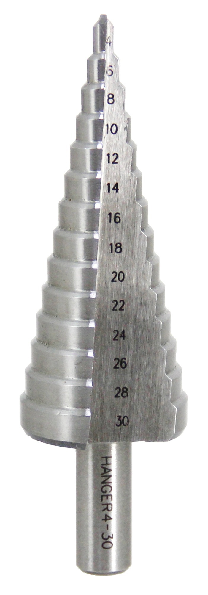 Foret étagé HSS à goujure droite de 4 à 30 mm HANGER 153101