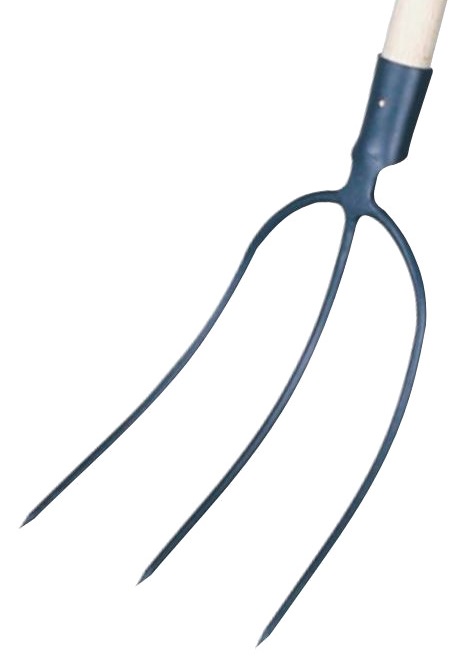 Fourche à foin 3 dents emmanché bois 1,30 m cintré MERCIER 7726