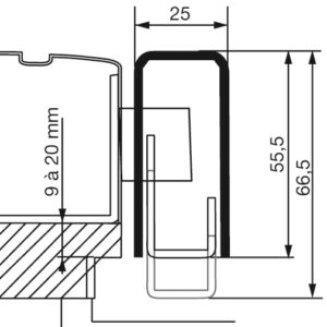 Gâche en applique à recouvrement réglable 9 à 20 mm pour carénées EXCLUSIVE gauche blanc VACHETTE 14709000