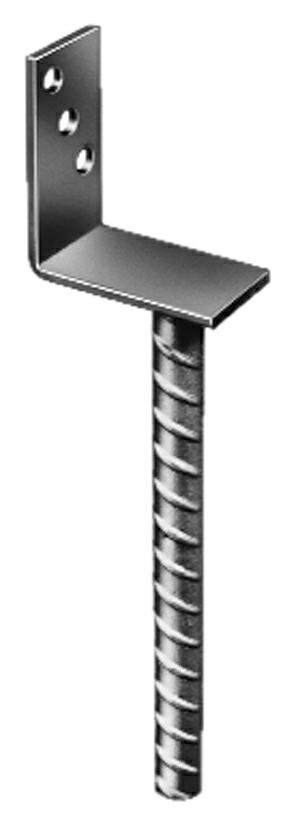 Support de poteau forme L Galvanisé GAH ALBERTS, 80x100x200x60 mm