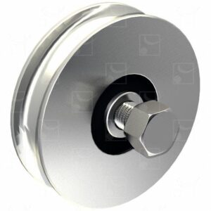 Galet diamètre 120 mm gorge ronde diamètre 21 mm acier zingué MANTION 20121R21