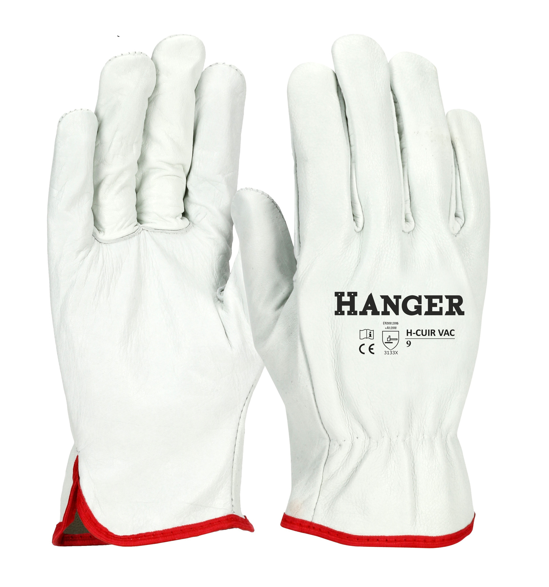 Gants de travail H-Cuir VAC T 11 en sachet de 12 paires HANGER 300096