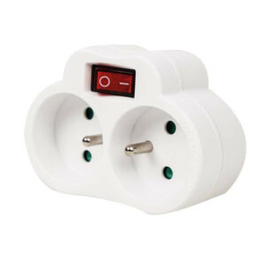 Biplite 2 prises 16 A avec interrupteur - adaptateur électrique français