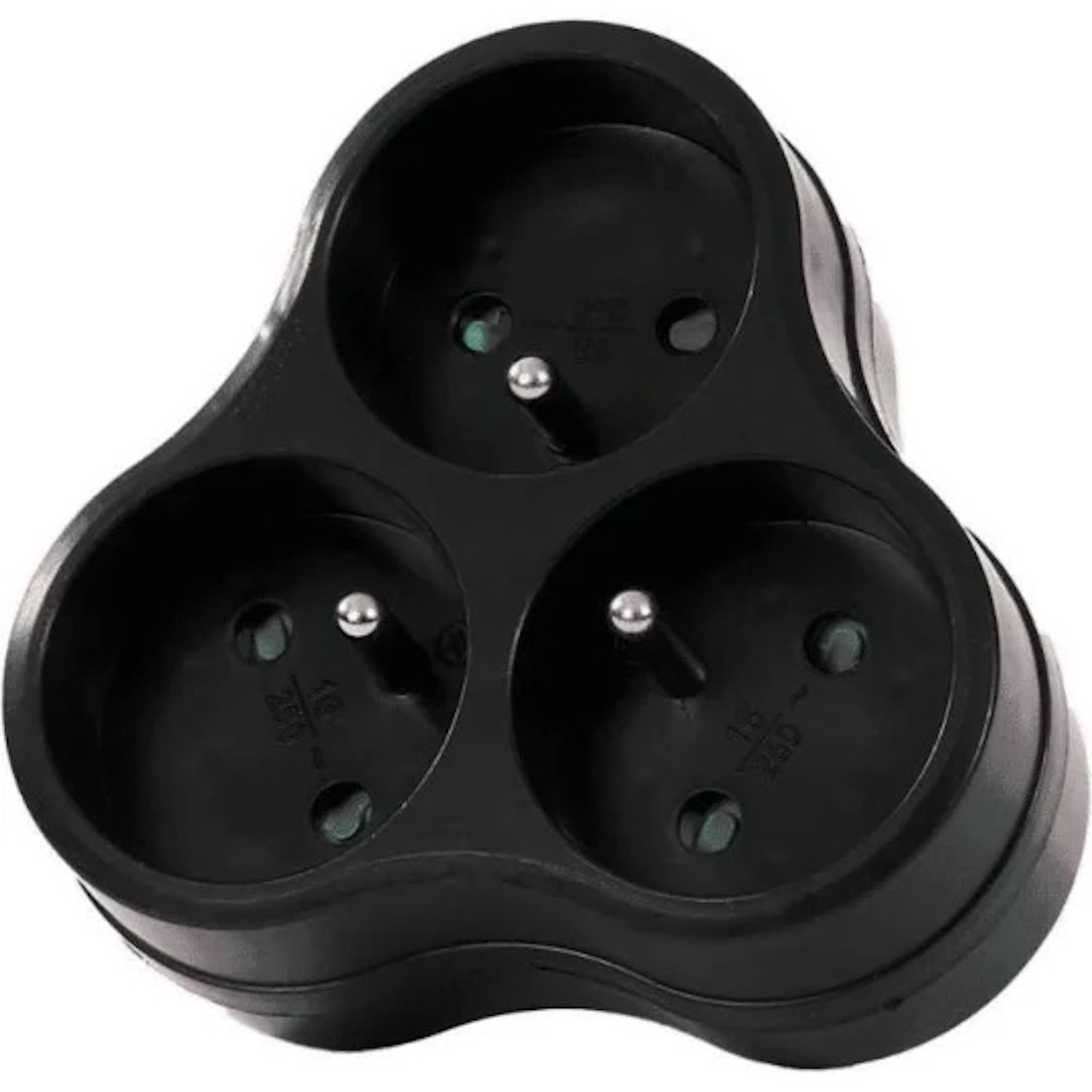 Triplite 3 prises 16 A noire - adaptateur multiprise compact