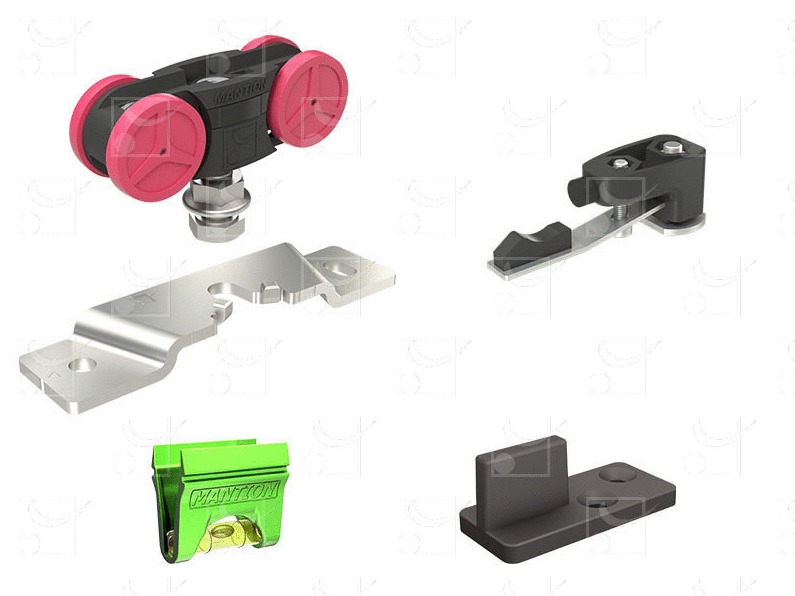 Garniture pour porte 10 - 80 kg sans rail MANTION SAF10-80