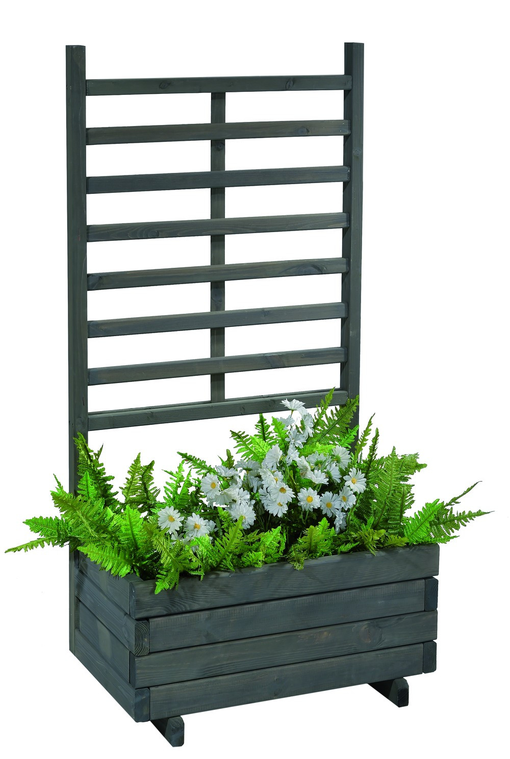 Jardinière avec treillis "Gmunden" - l 136 cm x h 136 cm Gris vintage