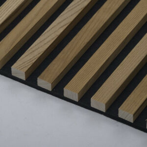 Panneau acoustique finition chêne en bois fond noir, 120x60 cm