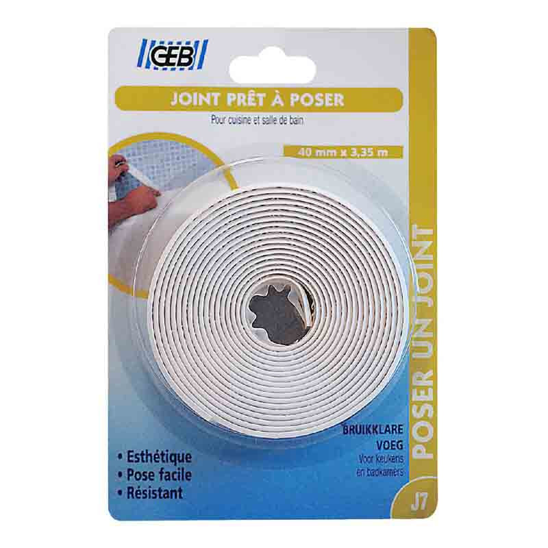 Joint d'étanchéité préformé 40 mmx 3,35 m - Blanc