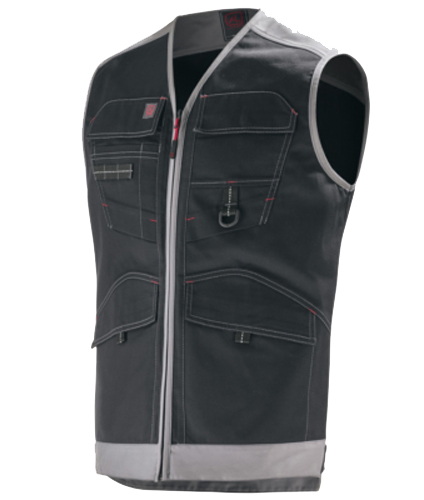 Gilet de travail TROWEL sans manches 9ATTUP noir/gris T2 LAFONT LA-9ATTUP-985-2