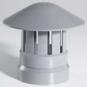 Chapeau de ventilation femelle pvc gris GIRPI, Diam.100 mm