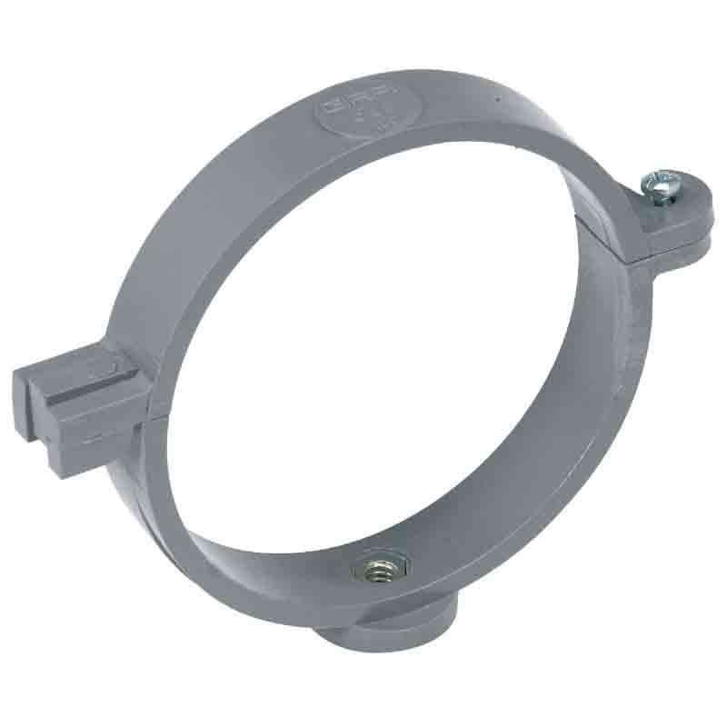 Collier à charnière pour tuyau d'évacuation Ø 125 mm gris