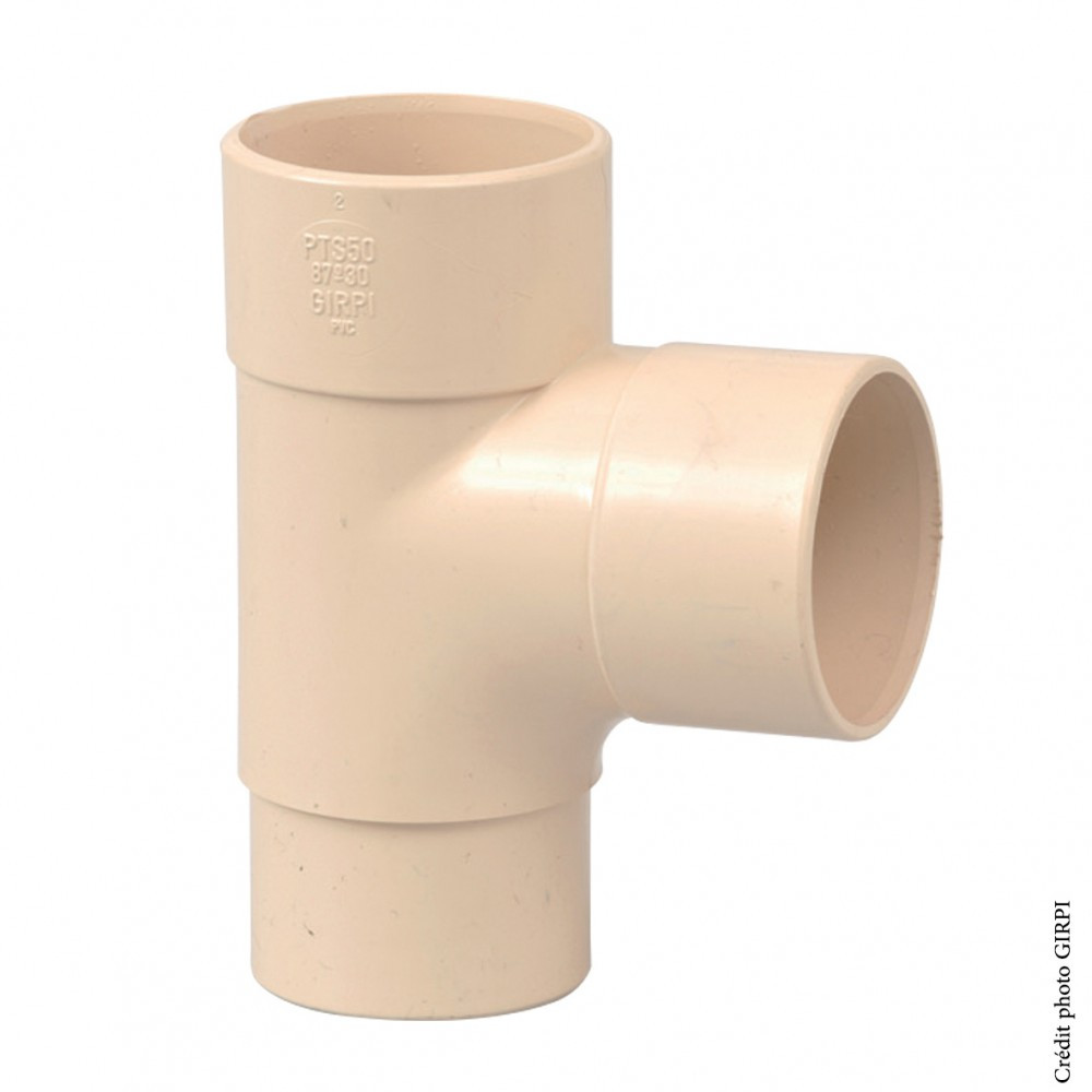 Culotte 87.3° pvc sable GIRPI, Dév.16 cm Diam.50 mm