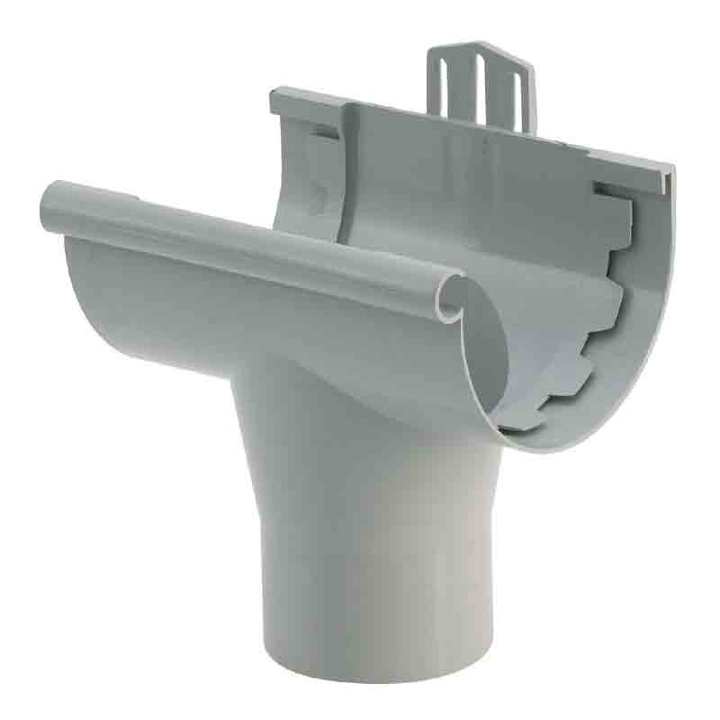 Gouttière PVC - Naissance à coller Ø 25 gris