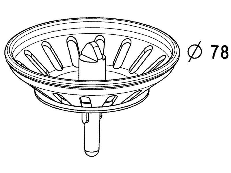 Panier pour bonde d'évier en inox diam. 80 mm