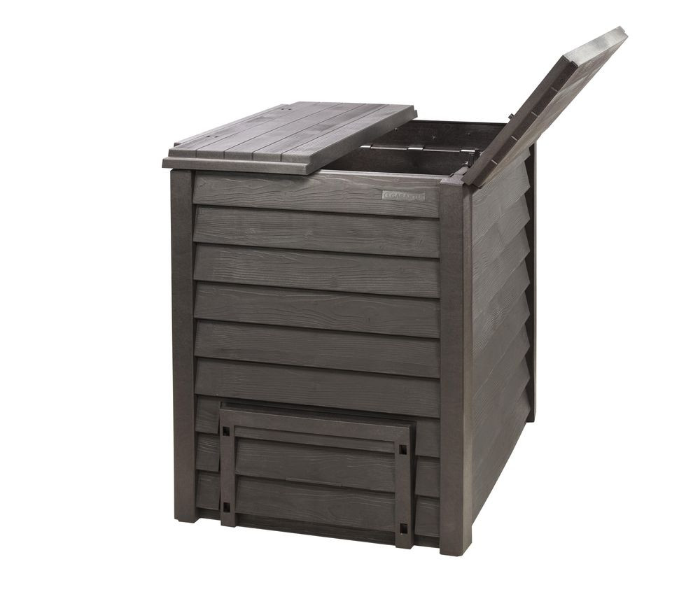 Composteur Thermo-Wood 400 L brun + grille de fond.