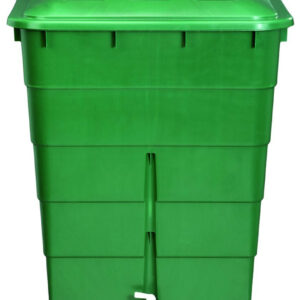 Cuve à eau rectangulaire 300L verte - couvercle et robinet PE inclus