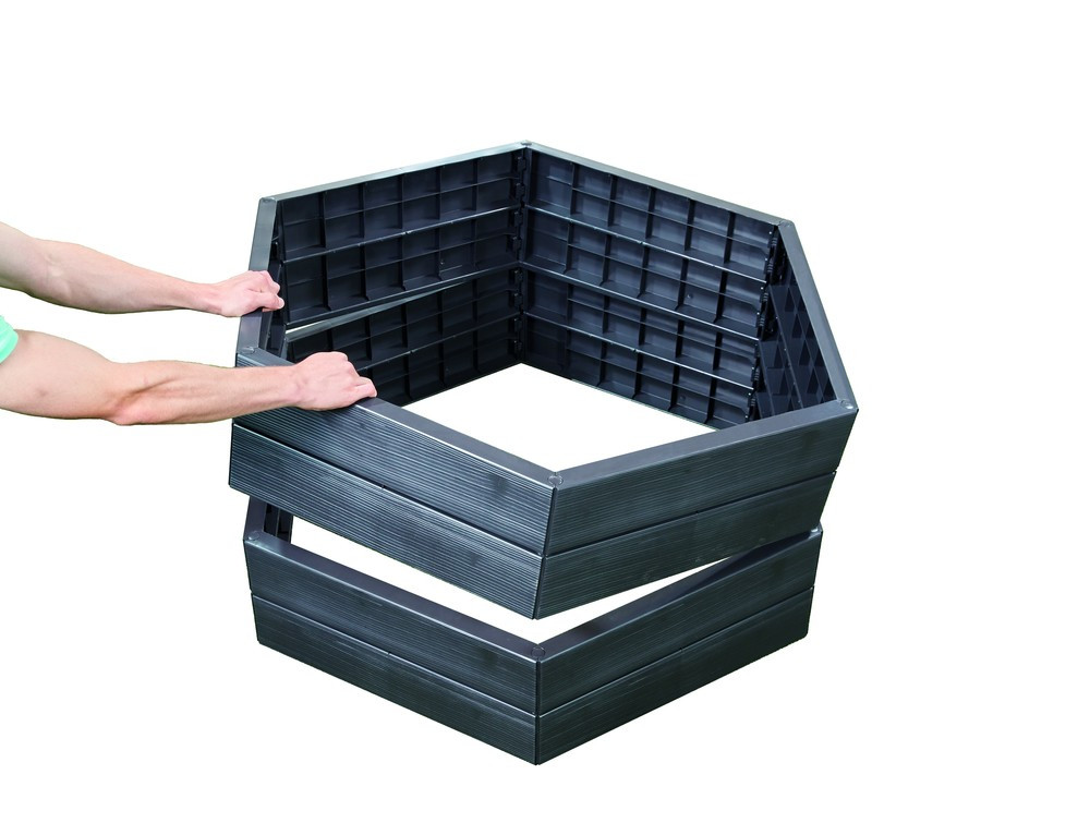Kit 2 carrés potager ERGO avec 2 extensions - héxagone