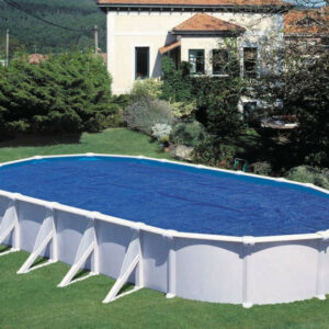 Bâche isotherme 400µ pour piscines ovales en polyéthylène - bleu - 810 x 470cm