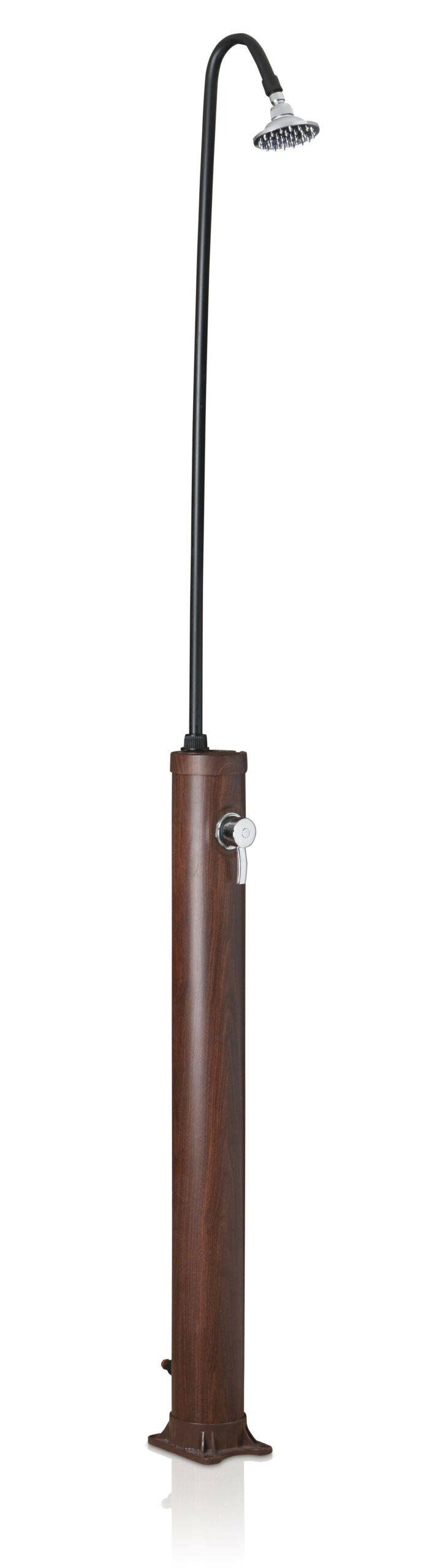 Douche solaires ronde d'extérieur en PVC aspect bois - 11x220 cm - 9 l
