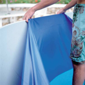 Liner uni bleu pour piscine 5 x 3m x H: 1,20m - 30/100e - Système Overlap
