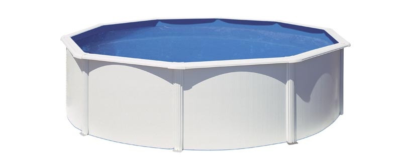 Piscine ronde acier Ø3,20m x H: 1,22m - Gris anthracite - Filtration à sable