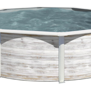 Piscine ronde acier Ø3,20m x H: 1,22m - Imitation bois Nordique
