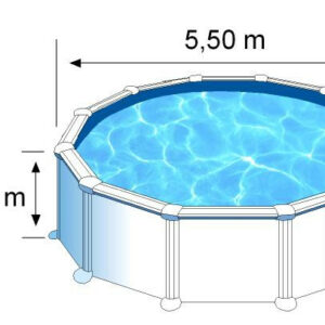 Piscine ronde acier Ø5,70m x H: 1,32m - Filtration à sable