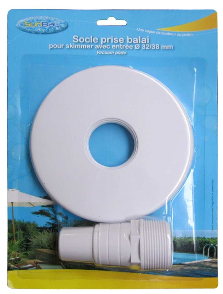 Socle prise balai Ø32/38mm (pour piscines bois SUNBAY)