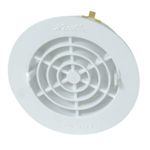 Grille de ventilation à encastrer aération intérieur à fermeture PVC D 100 mm  blanc NICOLL 1FATM100
