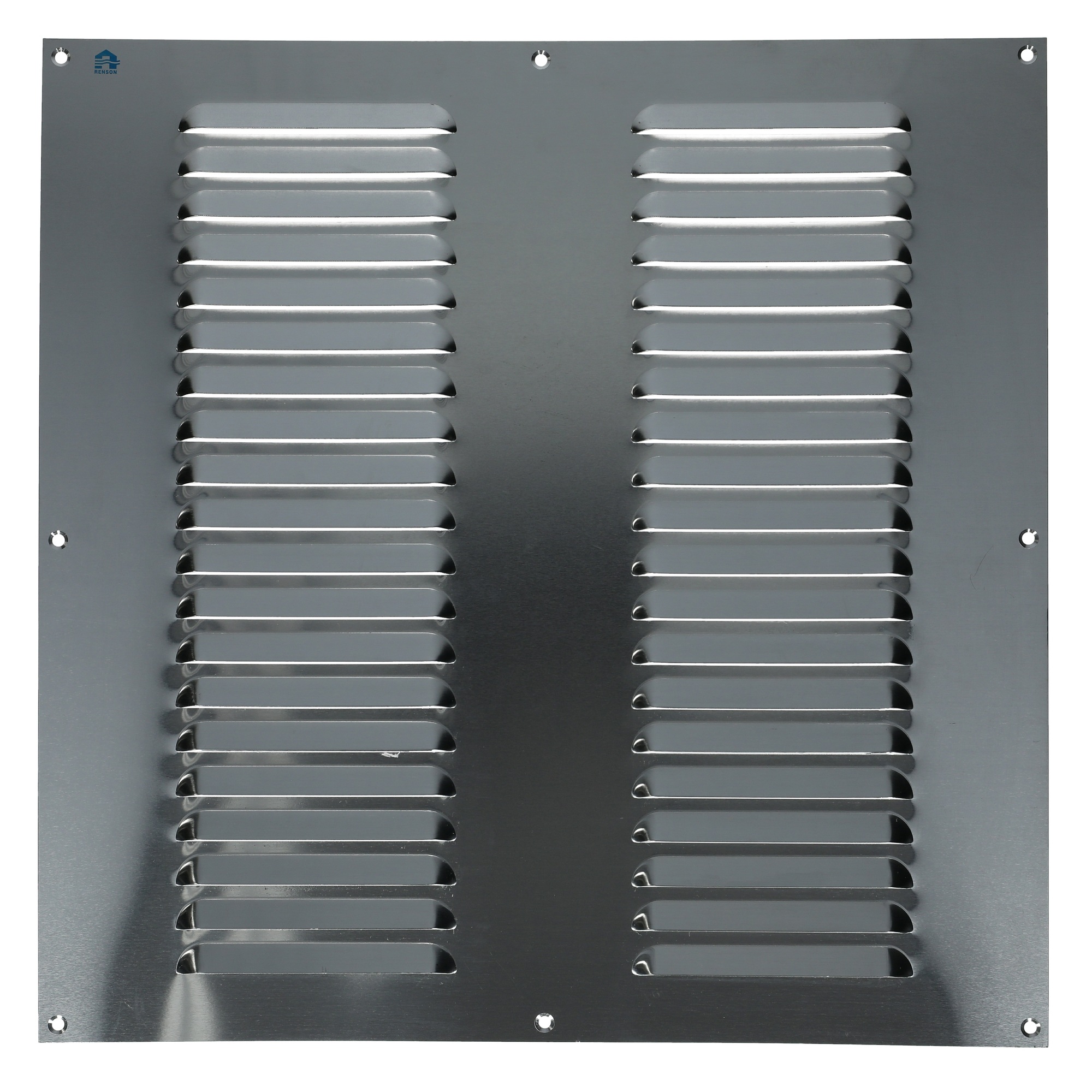 Grille estampée 436 largeur 500 mm hauteur 500 mm anodisé argent RENSON 8343