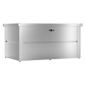 Coffre de jardin - taille S - Argent métallisé - 135x65x69 - acier