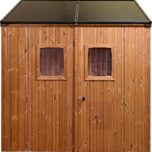 Abri de jardin bois thermochauffé monopente 4,48 m² - bardage 19 mm - kit photovoltaïque 1 kWc