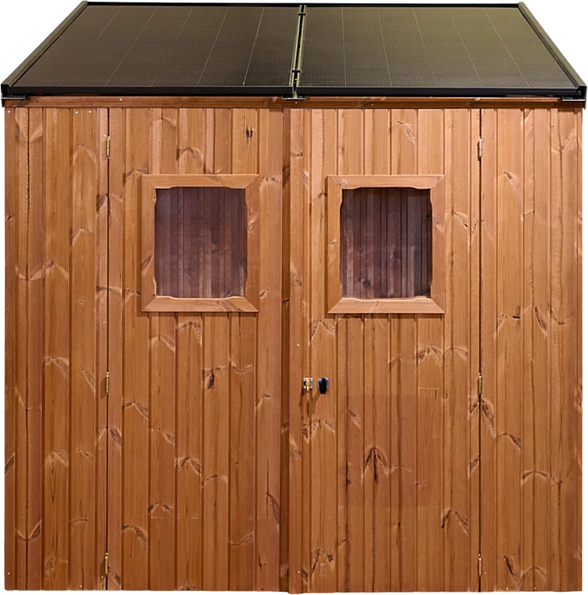 Abri de jardin bois thermochauffé monopente 4,48 m² - bardage 19 mm - kit photovoltaïque 1 kWc