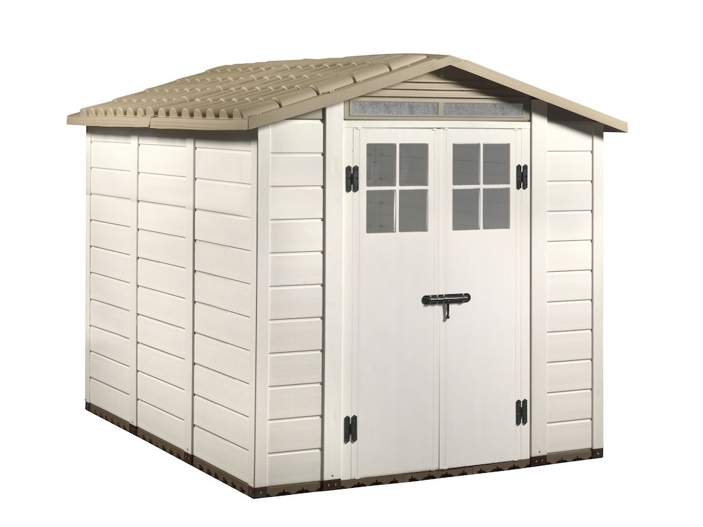 Abri de Jardin EVO 240 - 6,03 m² - Résine et Toit ABS - Avec Plancher