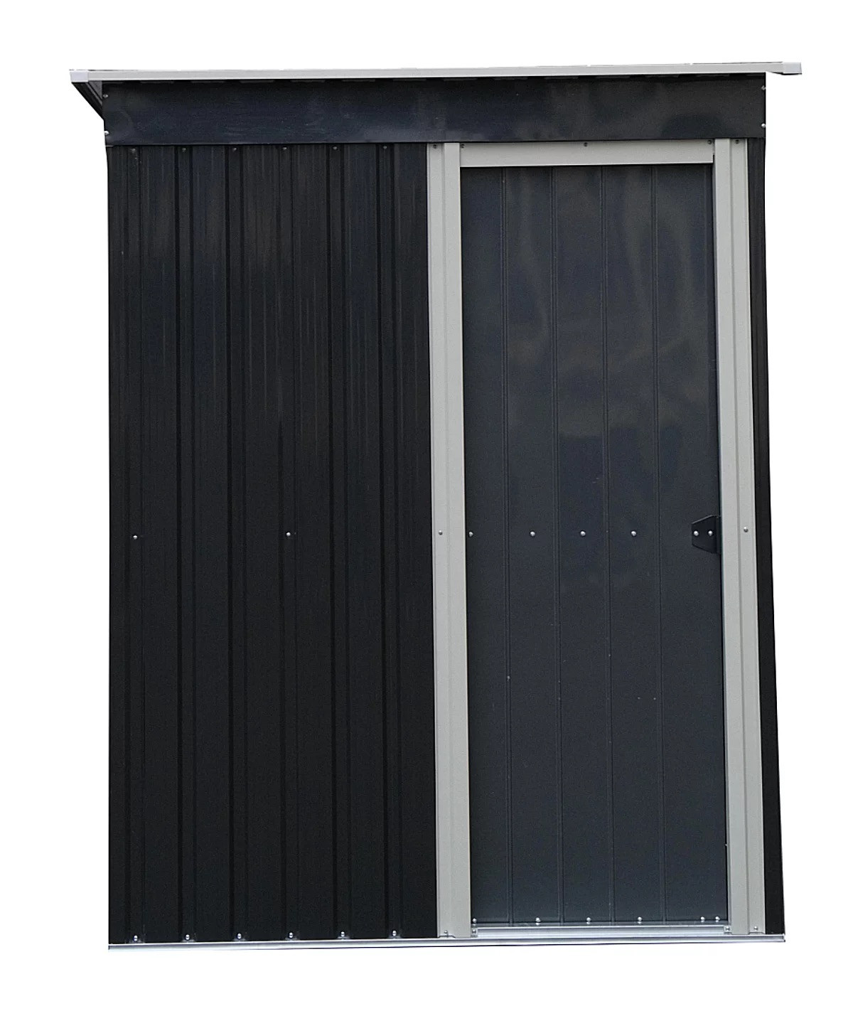 Abri de jardin métal monopente anthracite 1,96 m² - porte simple renforcée