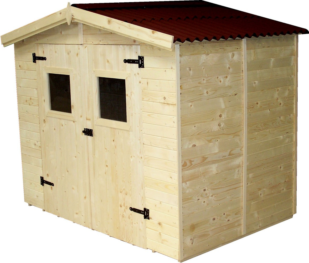 Abri Eden Double Pente - Épicéa Massif 16 mm - Feutre Bitumé - Avec Plancher